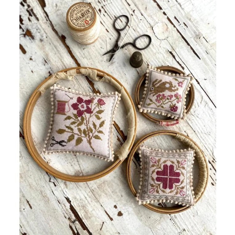 STACY NASH PRIMITIVES "A Walk Through The Garden ~ Pinkeep Stack" Counted Cross Stitch Pattern, Chart, Pattern Only