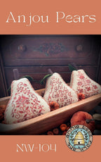 ANNIE BEEZ Folk Art "Anjou Pears" Counted Cross Stitch Pattern, Chart, Needlework, Pattern Only