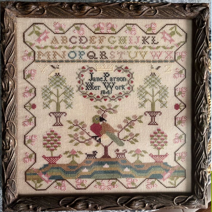 THE WISHING THORN "Jane Parson 1841"  Counted Cross Stitch Pattern  Chart, Sampler, Pattern Only