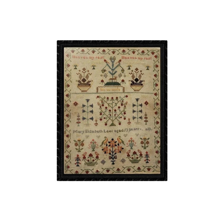 THE WISHING THORN "Mary Elizabeth Leet 1865 Sampler"  Counted Cross Stitch Pattern  Sampler, Chart, Pattern Only
