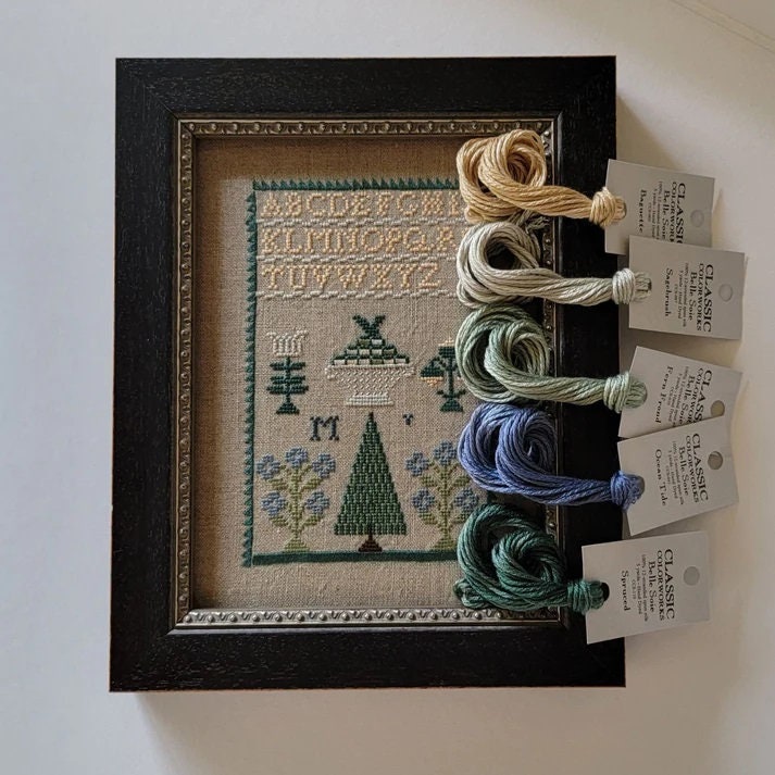 THE WISHING THORN "Mysterious M Sampler 1800s"  Counted Cross Stitch Pattern  Sampler, Chart, Pattern Only