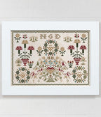 Modern Folk Embroidery "NGD 1699 ~ A Dutch Flower Sampler" Counted Cross Stitch Pattern, Chart, Pattern Only