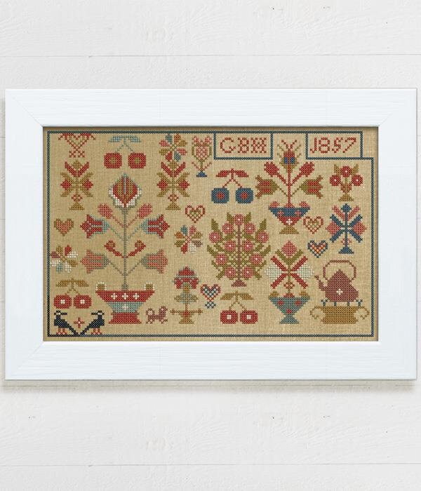 Modern Folk Embroidery "GBH 1857 ~ Gerritje Broekhuis 1848" Counted Cross Stitch Pattern, A Gelderland Sampler, Chart, Pattern Only