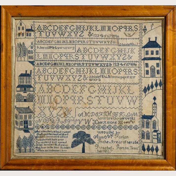 THE WISHING THORN "Ann McFarlan Sampler 1827"  Counted Cross Stitch Pattern  Chart, Pattern Only