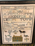 THE SCARLETT HOUSE "Mary Miller 1842" Counted Cross Stitch Pattern, Reproduction Sampler, Chart, Pattern Only