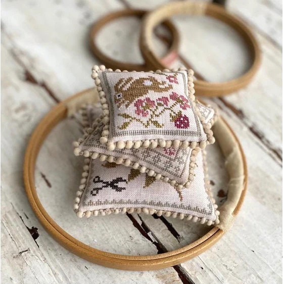 STACY NASH PRIMITIVES "A Walk Through The Garden ~ Pinkeep Stack" Counted Cross Stitch Pattern, Chart, Pattern Only