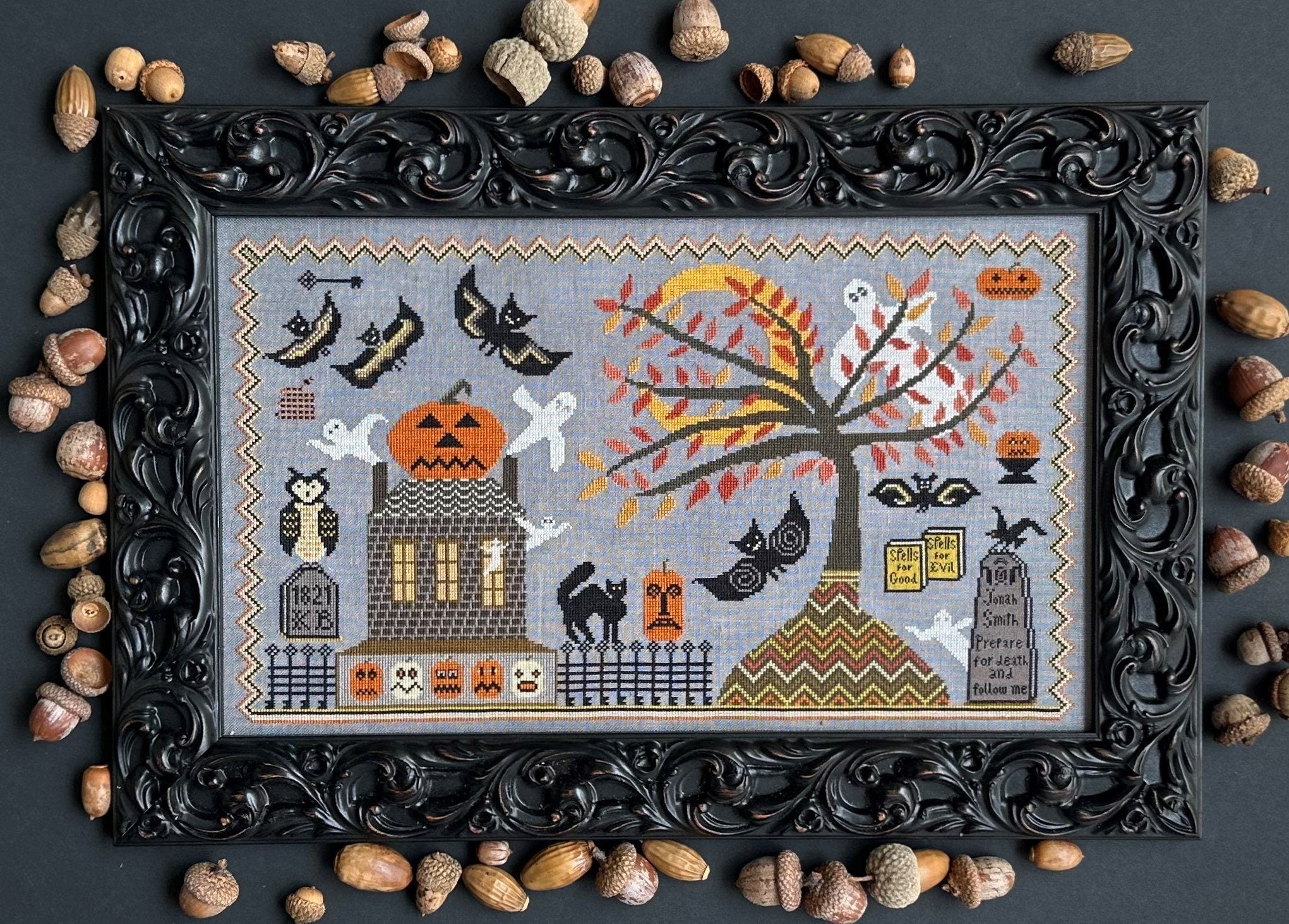 KATHY BARRICK "Haunted" Counted Cross Stitch Pattern, 2 Sampler Patterns, Needlework Marketplace 2023 Release, Halloween, Pattern Only