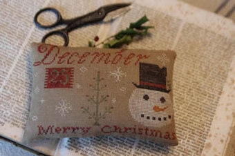 STACY NASH PRIMITIVES "December 25th Merry Christmas Pinkeep" Counted Cross Stitch Pattern, Chart, Pattern Only
