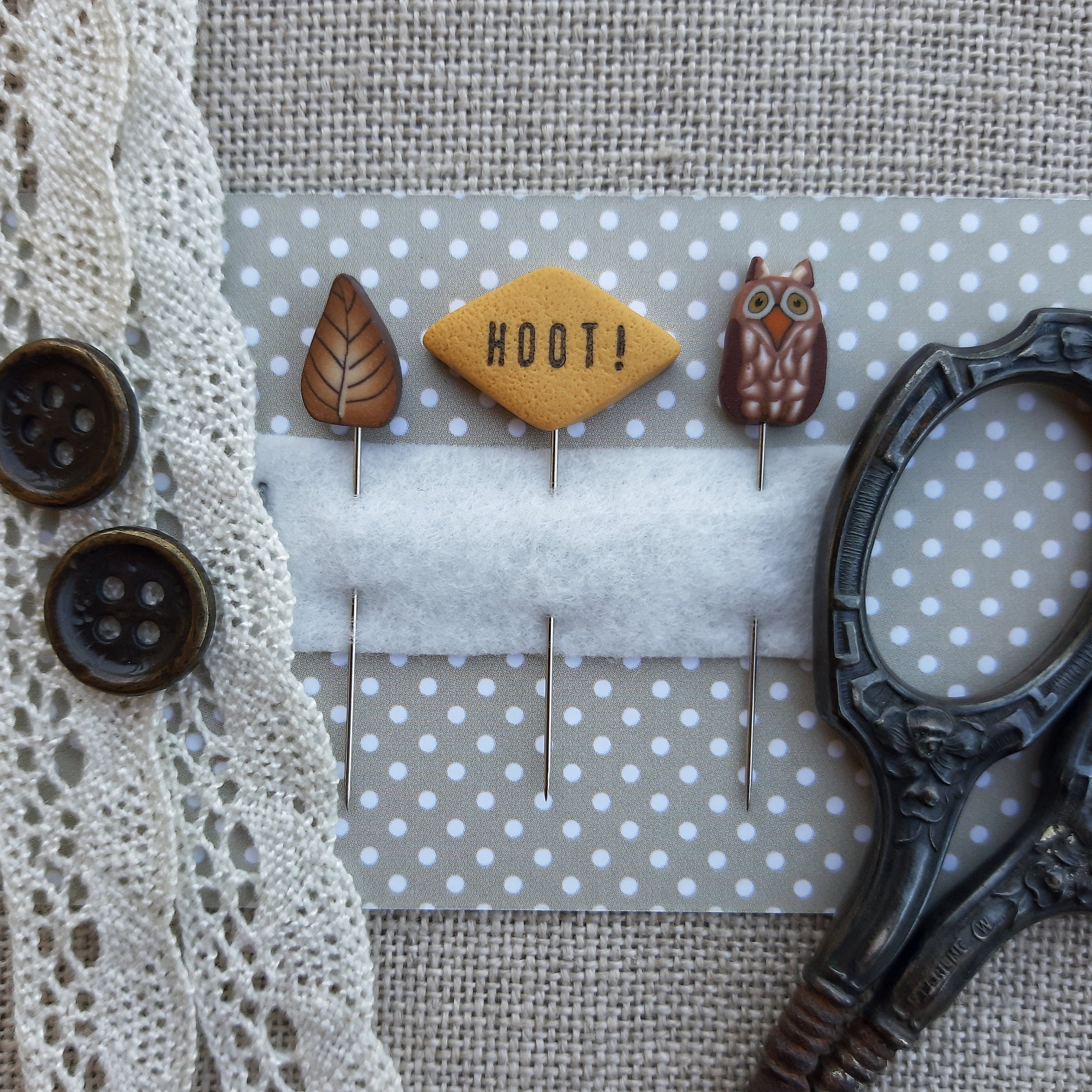 PUNTINI PUNTINI "Moonlight Owl (2023 version)" Button and Pins Included, Counted Cross Stitch, Fall, Needlework Marketplace 2023 Release