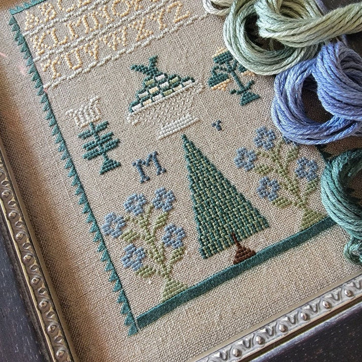 THE WISHING THORN "Mysterious M Sampler 1800s"  Counted Cross Stitch Pattern  Sampler, Chart, Pattern Only