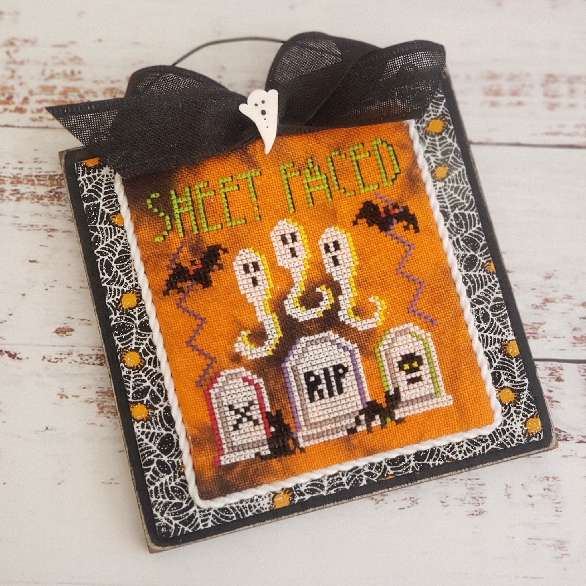DIRTY ANNIE'S "Sheet Faced" Counted Cross Stitch Pattern, Chart, Fall, Halloween, Pattern Only