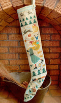 CARRIAGE HOUSE SAMPLINGS "Skating Santa Stocking" Counted Cross Stitch Pattern, Christmas, Santa, Pattern Only