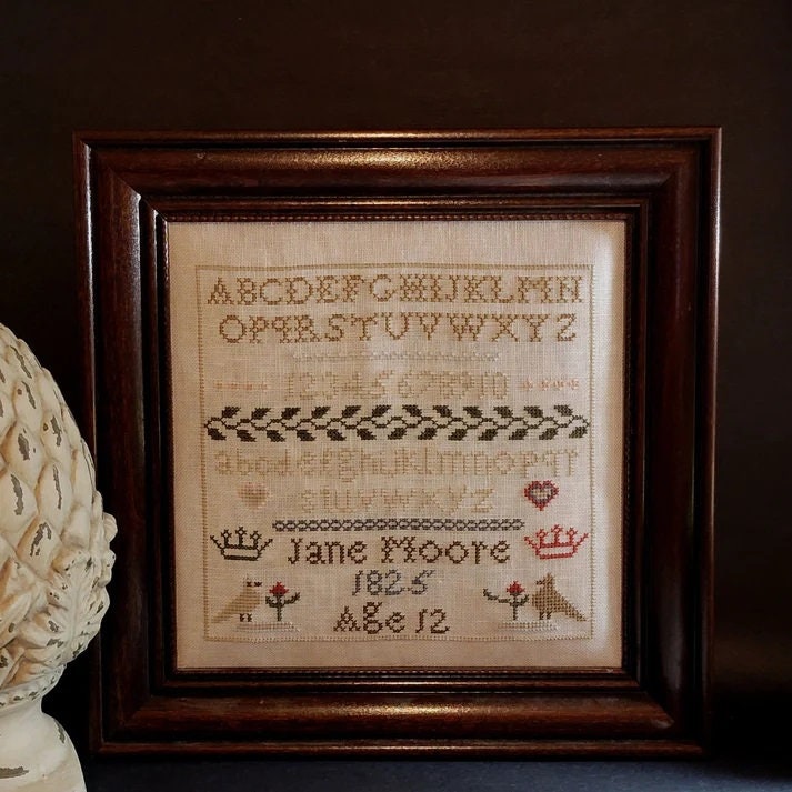THE WISHING THORN "Jane Moore Sampler 1825"  Counted Cross Stitch Pattern  American Sampler, Chart, Pattern Only