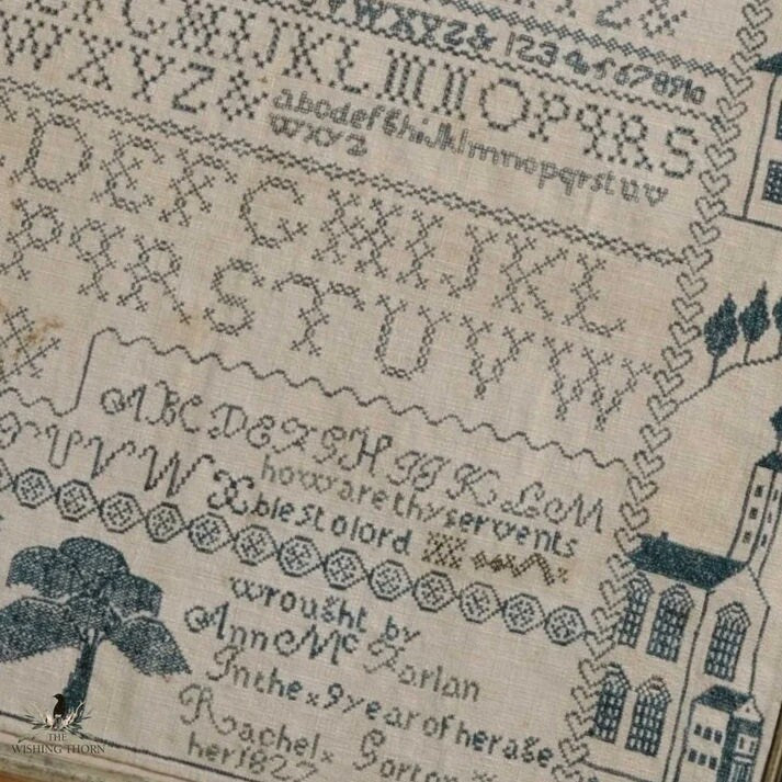 THE WISHING THORN "Ann McFarlan Sampler 1827"  Counted Cross Stitch Pattern  Chart, Pattern Only