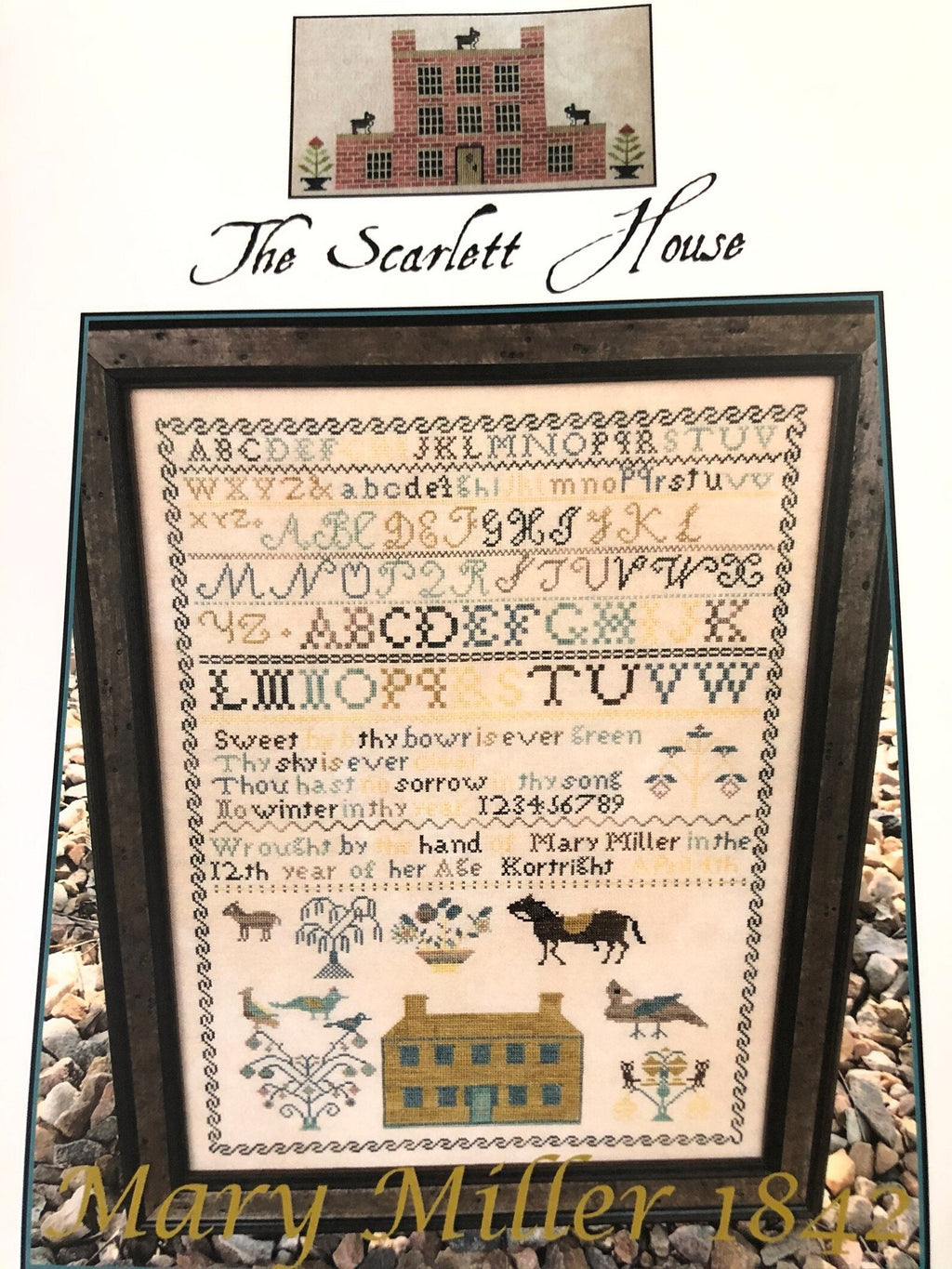 THE SCARLETT HOUSE "Mary Miller 1842" Counted Cross Stitch Pattern, Reproduction Sampler, Chart, Pattern Only