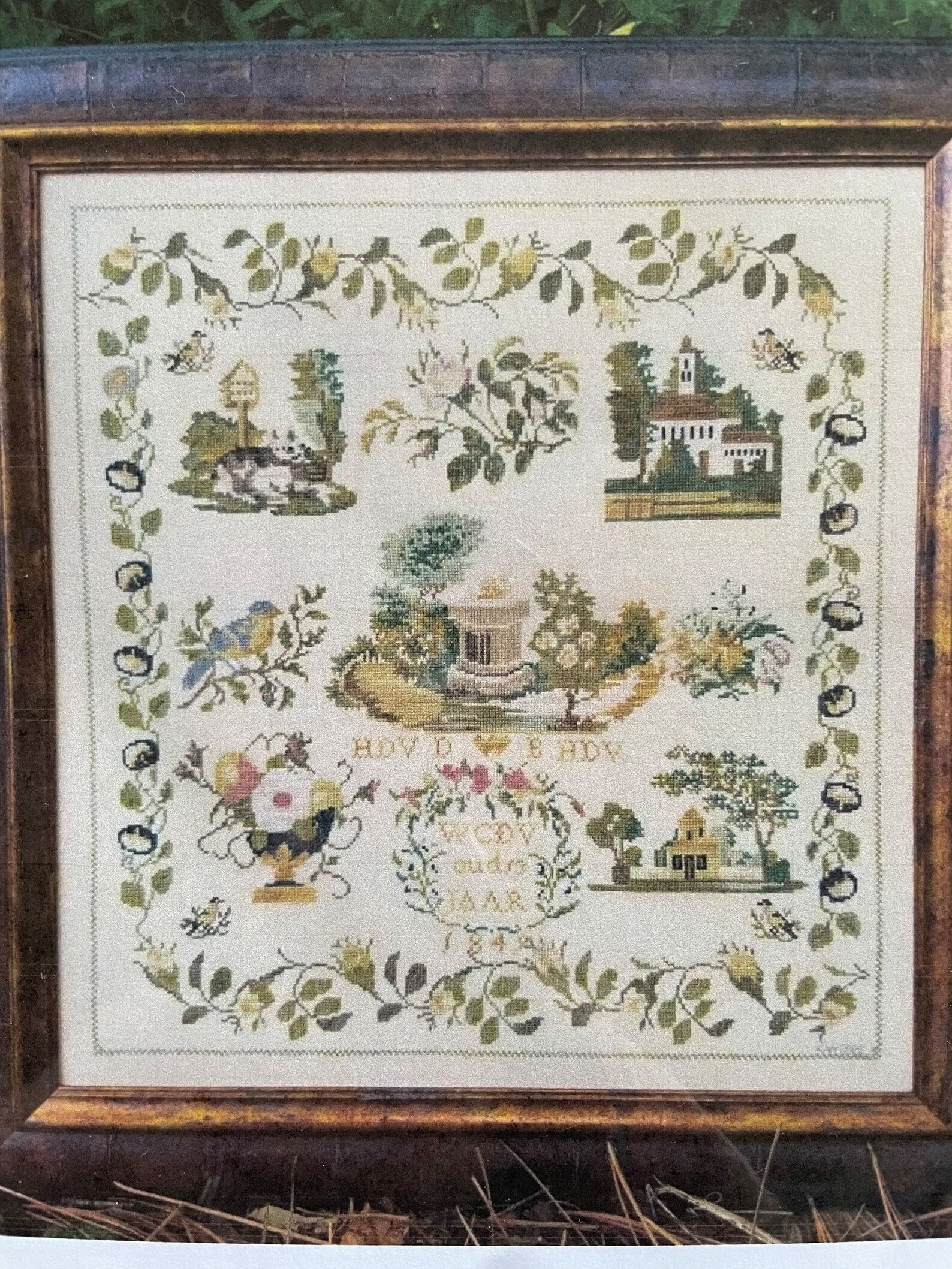 SAMPLERS NOT FORGOTTEN "Dutch Rose Garden 1849" Counted Cross Stitch Pattern, Chart, Pattern Only
