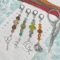 MY BIG TOE Designs "Mini Scissor Fob"  Needlework Marketplace 2023  Zipper Pull  Pumpkin, Scissors, Mermaid, Moon w/Cat