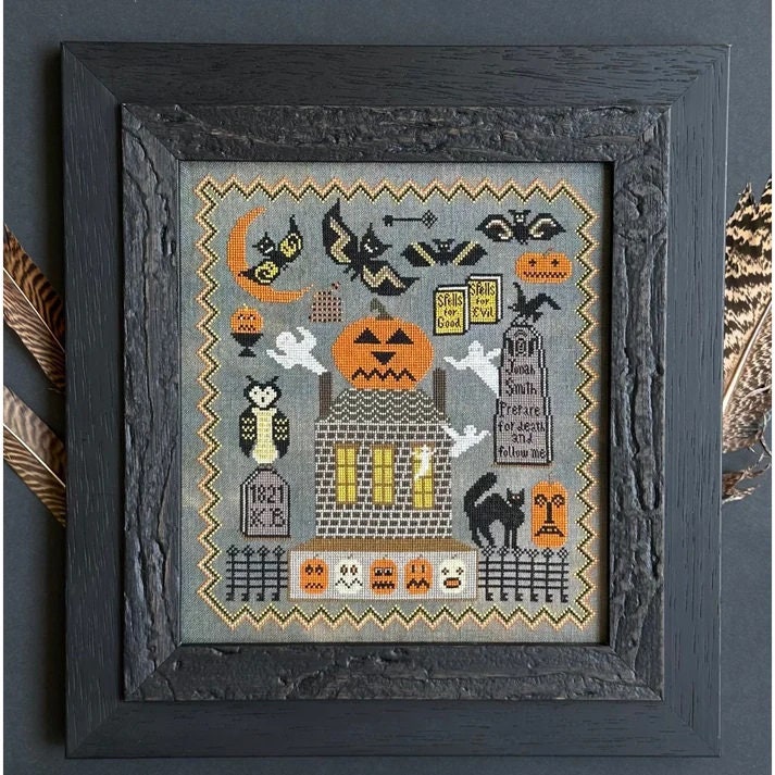 KATHY BARRICK "Haunted" Counted Cross Stitch Pattern, 2 Sampler Patterns, Needlework Marketplace 2023 Release, Halloween, Pattern Only