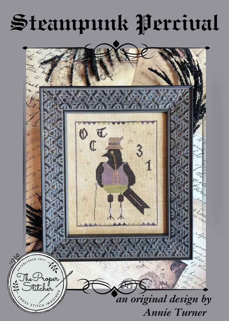 THE PROPER STITCHER "Steampunk Percival" Counted Cross Stitch Pattern, Chart, Needlework Marketplace 2023, Pattern Only