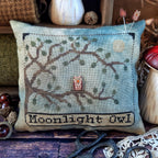 PUNTINI PUNTINI "Moonlight Owl (2023 version)" Button and Pins Included, Counted Cross Stitch, Fall, Needlework Marketplace 2023 Release