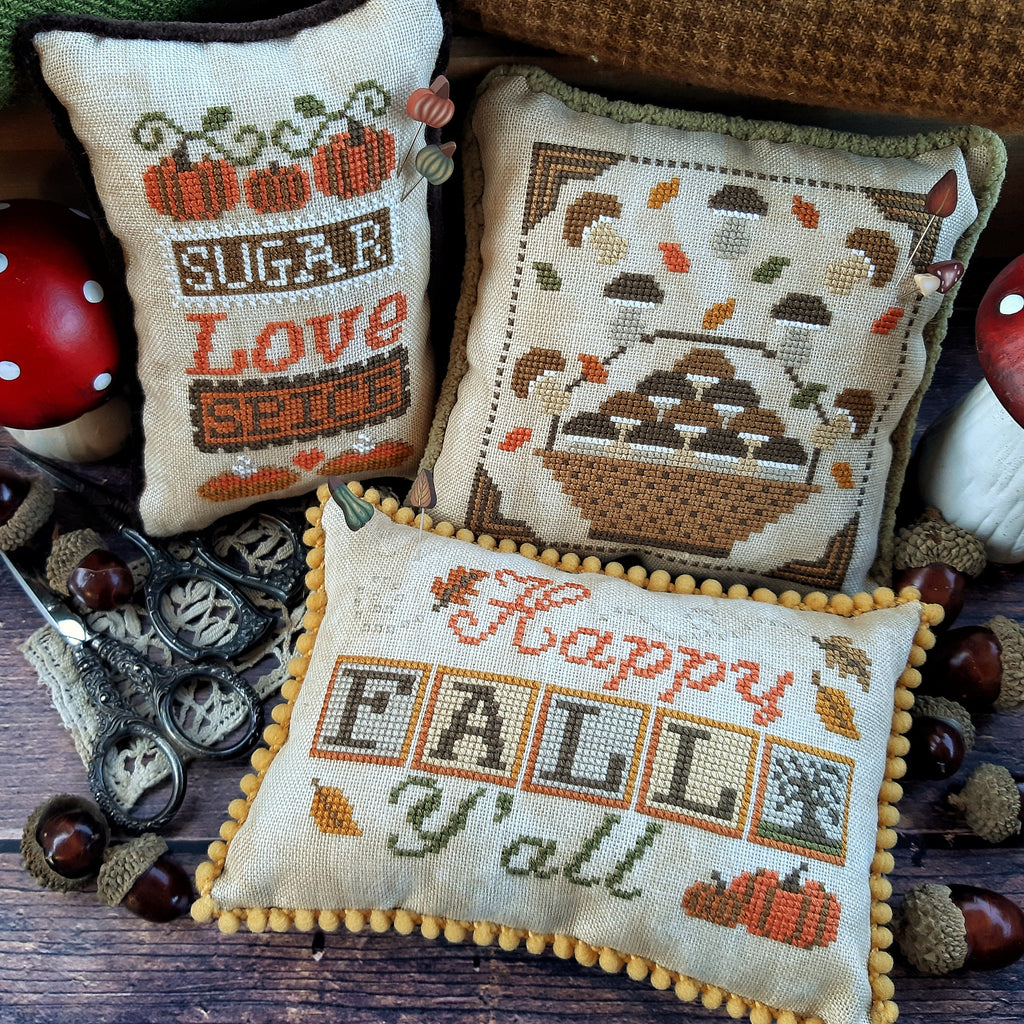 PUNTINI PUNTINI "Fall Trio 2023" Plus 6-Handmade Pins Included, Counted Cross Stitch, Fall, Needlework Marketplace 2023 Release