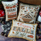 PUNTINI PUNTINI "Fall Trio 2023" Plus 6-Handmade Pins Included, Counted Cross Stitch, Fall, Needlework Marketplace 2023 Release