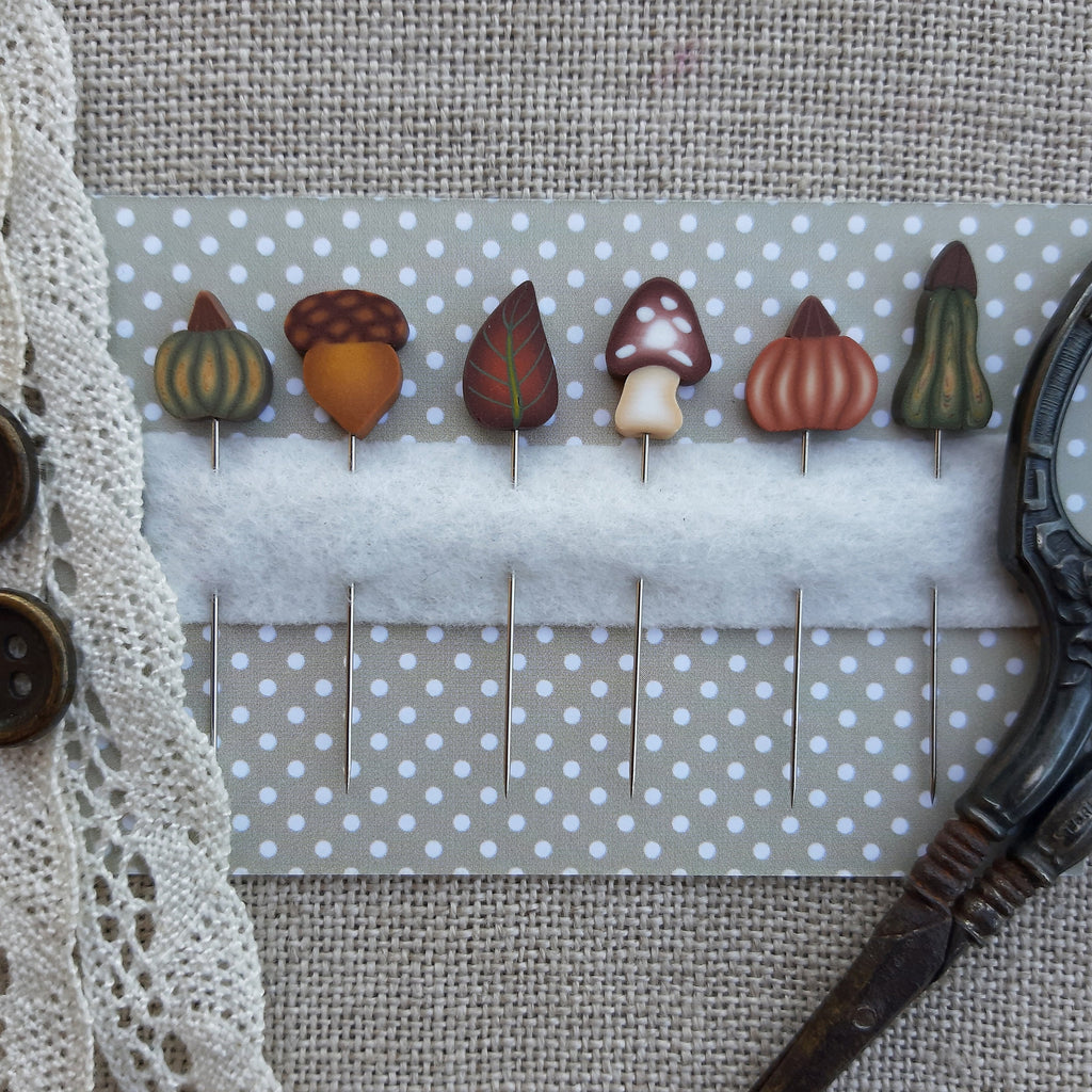 PUNTINI PUNTINI "Fall Trio 2023" Plus 6-Handmade Pins Included, Counted Cross Stitch, Fall, Needlework Marketplace 2023 Release