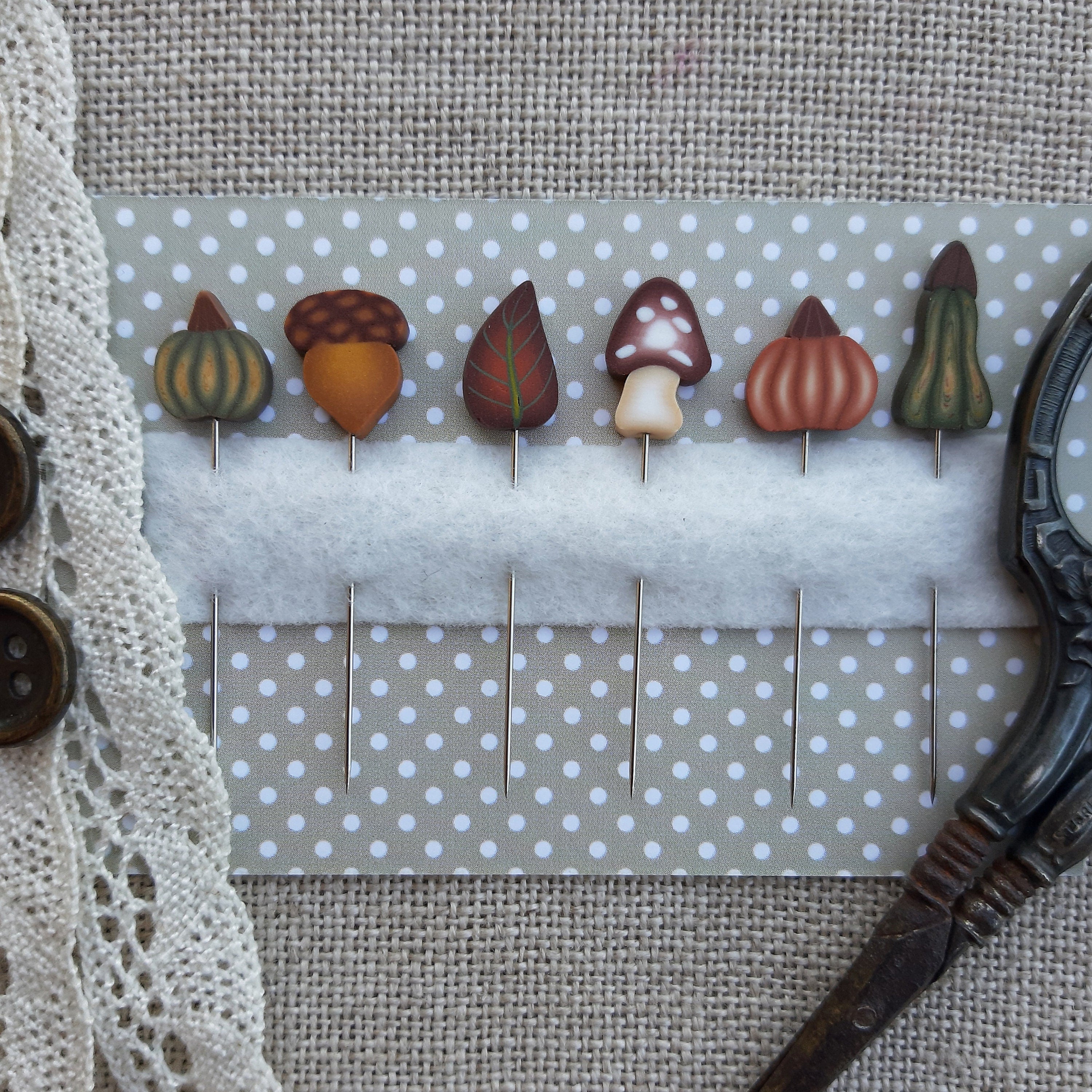 PUNTINI PUNTINI "Fall Trio 2023" Plus 6-Handmade Pins Included, Counted Cross Stitch, Fall, Needlework Marketplace 2023 Release