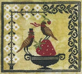 ARTFUL OFFERINGS "Posh Strawberry Picnic" Counted Cross Stitch Pattern, Chart, Birds, Sampler, Pattern Only