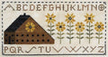 ARTFUL OFFERINGS "Saltbox Sunflowers" Counted Cross Stitch Pattern, Chart, Fall, Sampler, Pattern Only