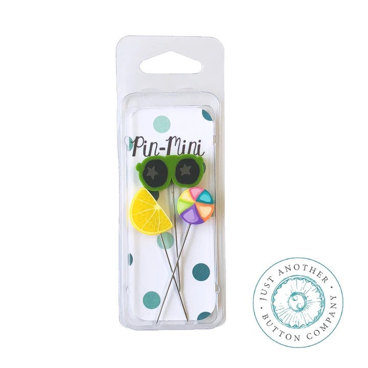 JUST ANOTHER BUTTON Company "Pin-Mini: Sunshine" Pin Embellishments, Stainless Steel, Assortment of 3, JPM404