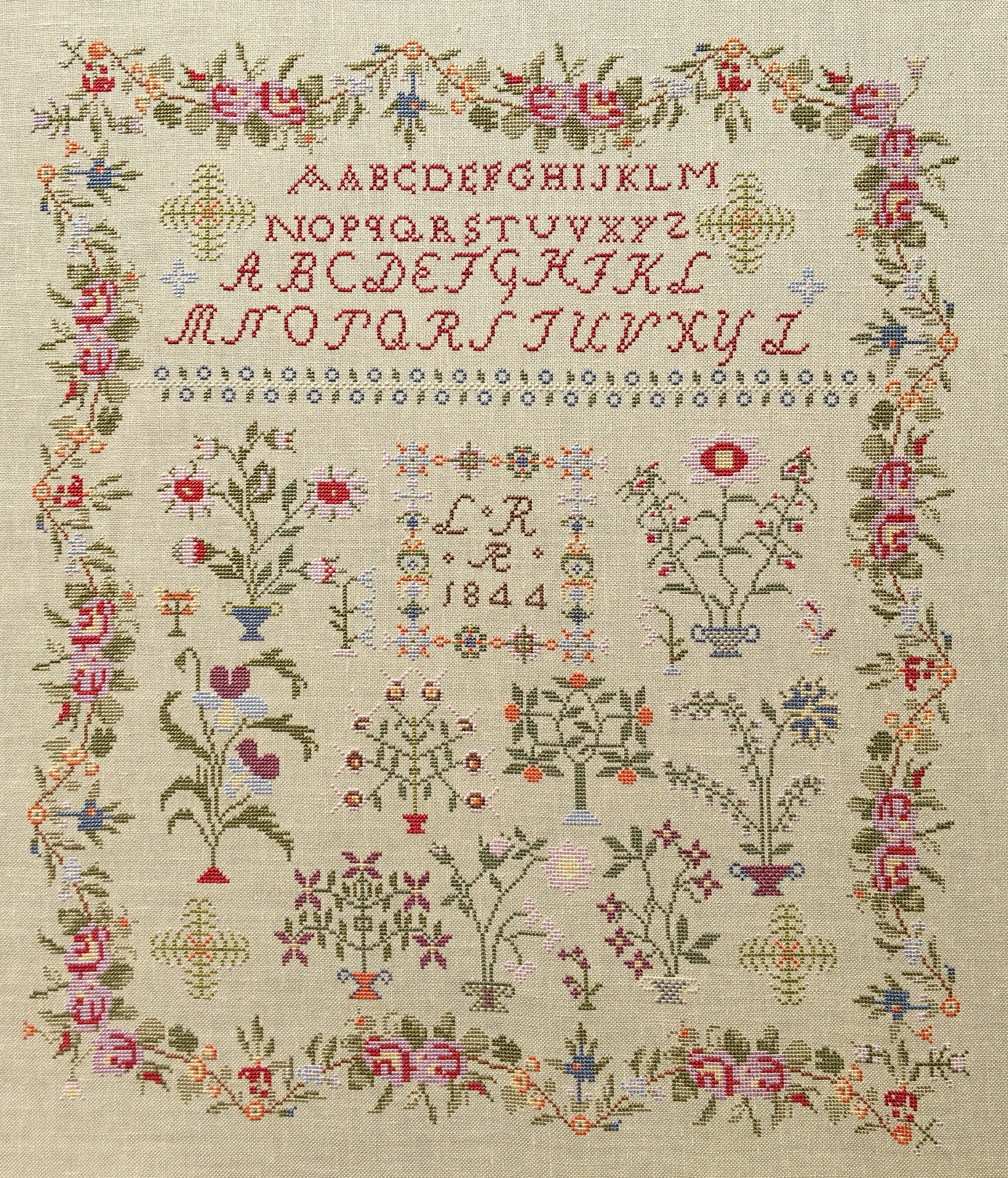Reflets de Soie ~ LR 1844 ~ Counted Cross Stitch Pattern, Chart, Antique French Sampler Reproduction, Pattern Only