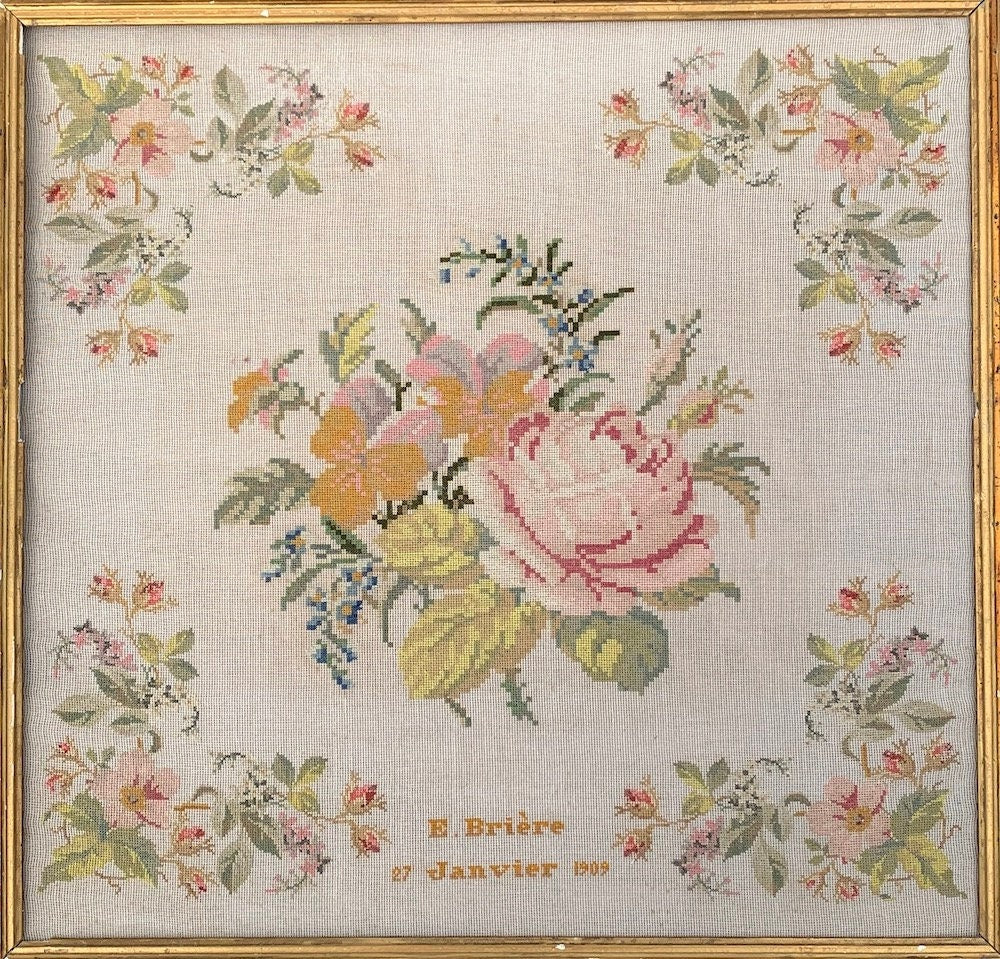 Reflets de Soie ~ Ernestine Brière 1909 ~ Counted Cross Stitch Pattern, Chart, Antique French Sampler Reproduction, Pattern Only