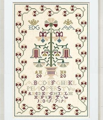 MODERN FOLK EMBROIDERY "A Small Floral Alphabet Sampler" Counted Cross Stitch Pattern, Dutch Sampler, 3rd in a Series of 3, Pattern Only