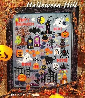 THE CALICO CONFECTIONERY "Halloween Hill" Counted Cross Stitch Pattern, Chart, Fall, Pumpkin, Pattern Only