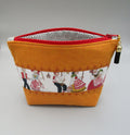 SAJOU FABRIC POUCH  Linen & Fabric Zipper Pouch  Storage Bag  Zipper Bag  Makeup Pouch  Cross Stitch