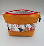 SAJOU FABRIC POUCH  Linen & Fabric Zipper Pouch  Storage Bag  Zipper Bag  Makeup Pouch  Cross Stitch