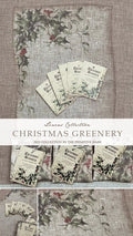 CHRISTMAS GREENERY ~ 40 count Linen from The Primitive Hare ~ 40 ct Cross Stitch ~ Approx Size 40 X 32 cm