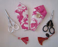 SCISSOR CASE  Sajou French Fabric Sheath - Holds 4" Embroidery Scissors  Premium Cotton Fabric  Made Exclusively for Kingsland Needle Art