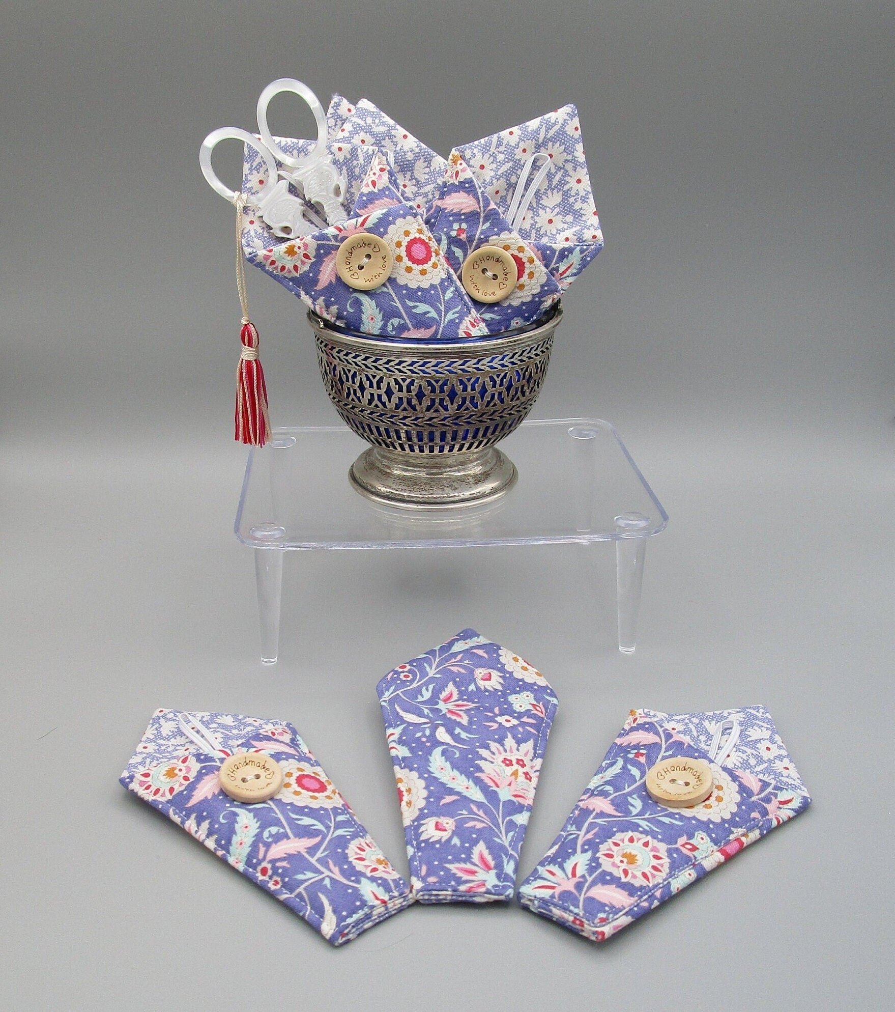 SCISSOR CASE  Tilda 'Bon Voyage' OOP Fabrics ~ Sheath - Holds 4" Embroidery Scissors  Made Exclusively for Kingsland Needle Art