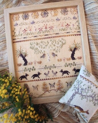 MOJO STITCHES  "Two From Tasmania"  Counted Cross Stitch Pattern  Previous Exclusive Sampler  Pattern Only