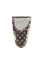 SAJOU Scissor Case Grey and Ecru Ring Fabric - Medium - matt coated cotton, Made in France