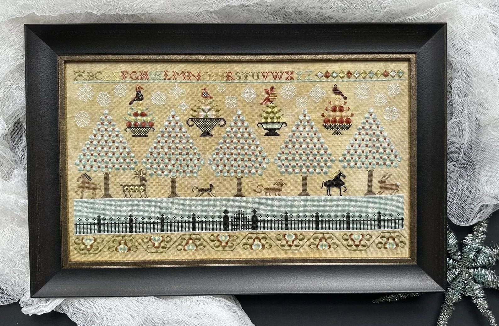 KATHY BARRICK "A Winter Sampler" Counted Cross Stitch Pattern, Chart, Holiday, Pattern Only