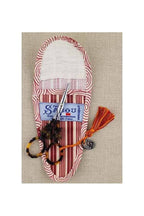 SAJOU Scissor Case Bordeaux Stripe - Medium - matt Coated Cotton, Made in France