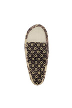 SAJOU Scissor Case Grey and Ecru Ring Fabric - Medium - matt coated cotton, Made in France