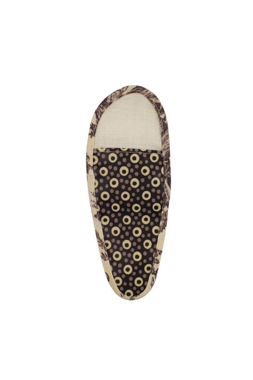 SAJOU Scissor Case Grey and Ecru Ring Fabric - Medium - matt coated cotton, Made in France
