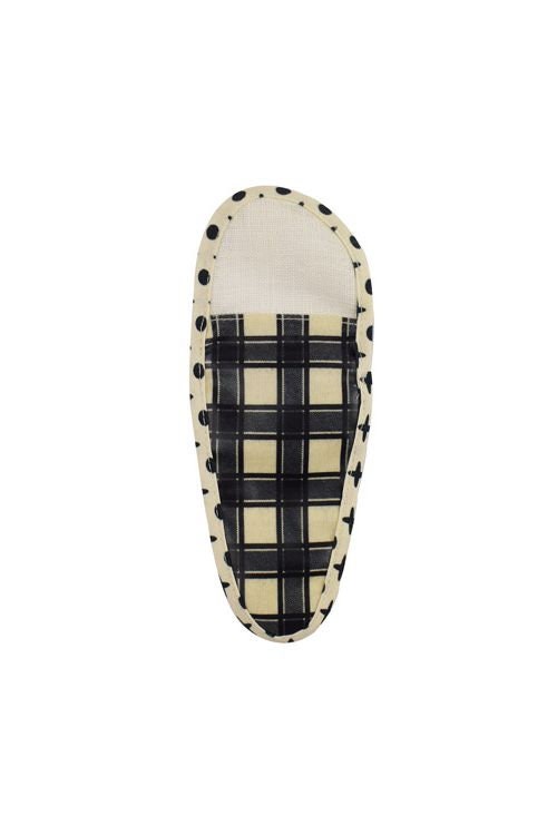 SAJOU Scissor Case Black Checkered - Medium - matt Coated Cotton, Made in France