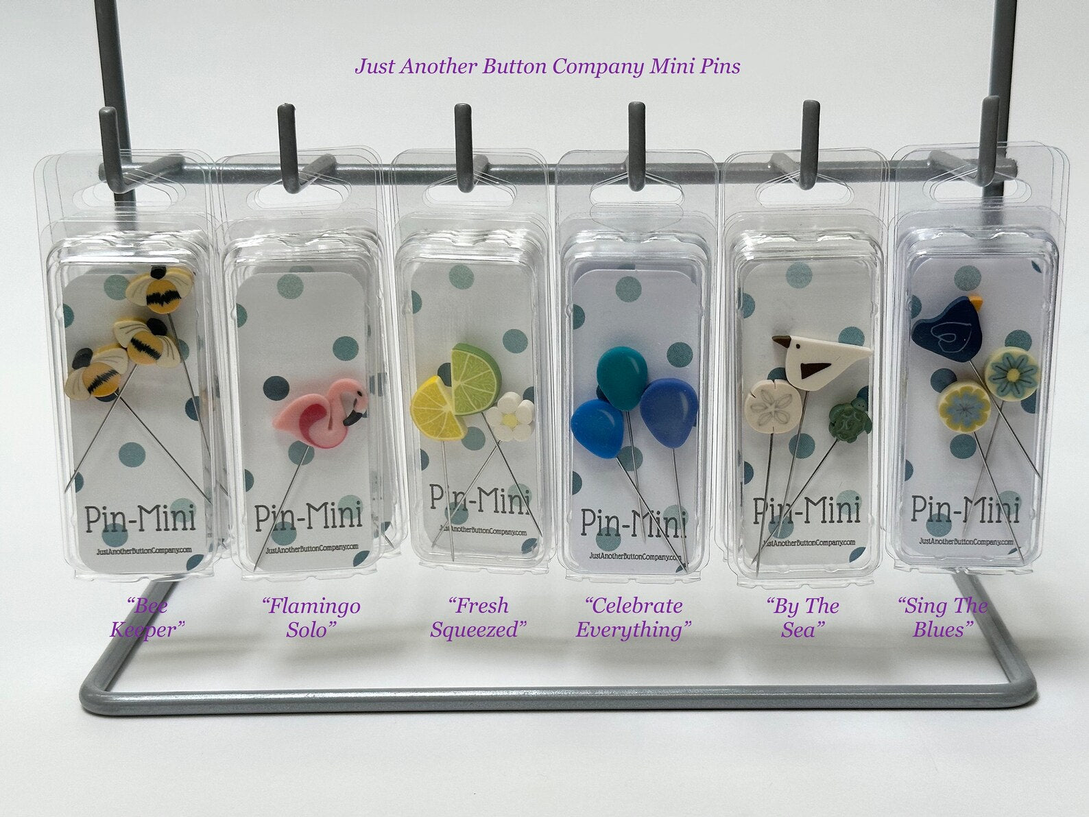 JUST ANOTHER BUTTON Company "Pin-Mini" Choose Your Style - Pins" 3-pc. Set, Pin Embellishments, Stainless Steel Pins
