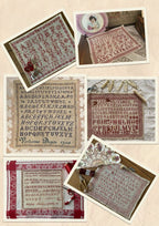 Reflets de Soie ~ Souvenirs d'Ecole 2023 ~ Counted Cross Stitch Pattern, Chart, Six Small School Samplers, Pattern Only, 36 Page Booklet