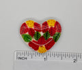 BEAU VERRE ART "Christmas Heart Needle Minder"  Fused Glass  Magnet  Christmas Needleminder  Holiday Spirit, One-of-a-Kind, Handcrafted